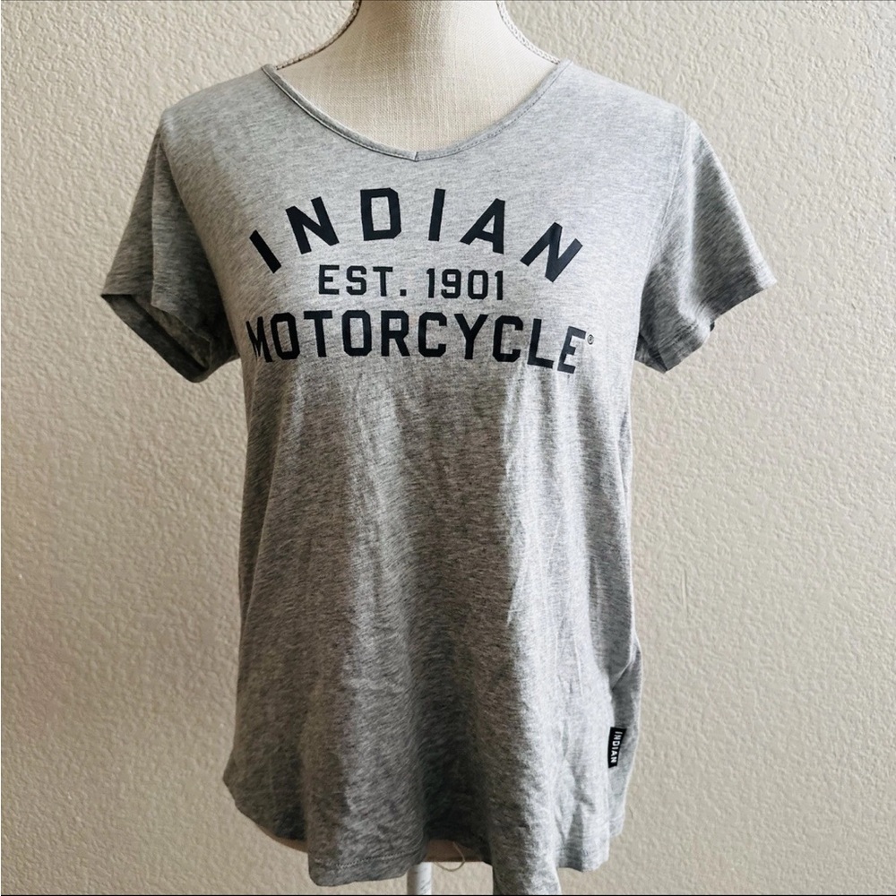 INDIAN MOTORCYCLES Gray T-Shirt Tee Women’s Size Small